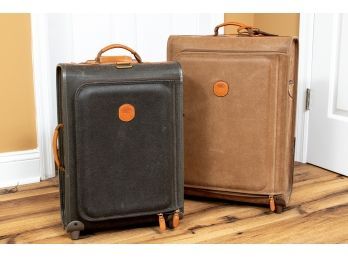 Two Bric's Leather & Nylon Travel Suitcases