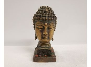 Small Metal Brass Buddha Head