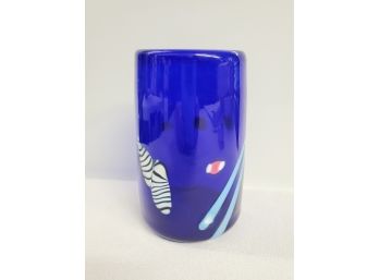 Beautiful Cobalt Blue Art Glass, Signed (vase, Glass)