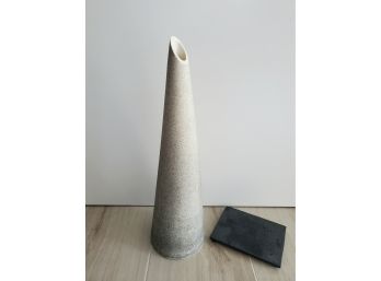 Marek Cecula Signed Ombre Vase And Base - 15.75h