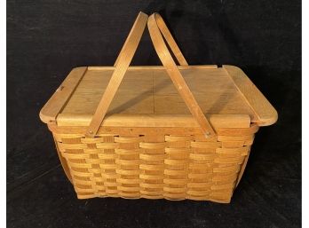 Woven Flat Wood Picnic Basket