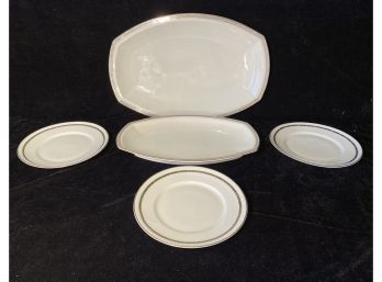 Two H & Co. Selb Bavaria Platters And Three Silesla Plates
