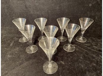 Eight Small Fine Crystal Martini Glasses