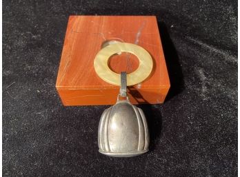 Vintage Sterling Silver Baby Rattle With Stone Ring