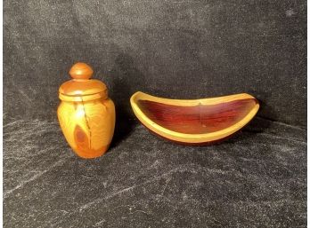 Two Attractive Wooden Vessels