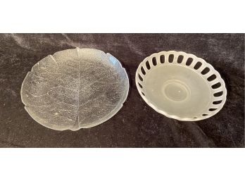Two Glass Service Plates/Bowls