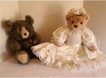 1987 Ty Bear And A Bearly Bride Bear