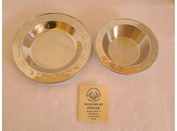 Woodbury Pewter Bowl And Matching Plate, NIB