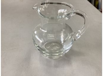 Signed Simon Pearce Hand Blown Glass Pitcher, 4 Inches Tall