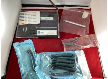 Large Lot Of Dental Tools Including 7 Viper 360 Dental Handpieces, Pliers, 5 Handles With Nozzle Set