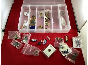 Large Lot Of Various Vintage Olympic, Golf, Tennis, IBM, Presidential Pins Some New In Packaging