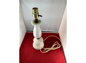 Vintage Milk Glass Table Lamp With Original Cord See Pictures