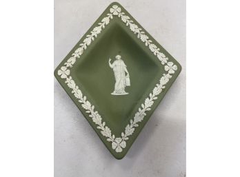 Wedgwood England Green And White Trinket Dish