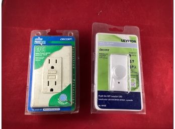 New In The Package Leviton Decora Rotary Dimmer And Decora Smart Lock GFCI Dirty Packaging