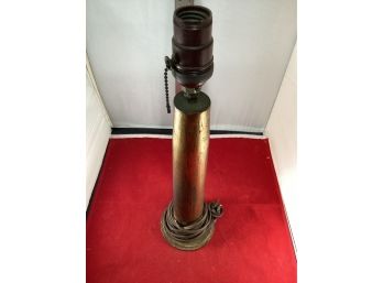 Vintage Antique Trench Art Artillery Shell Lamp Needs Cord The Shell Is Attached To The Base Of A Bigger Shell