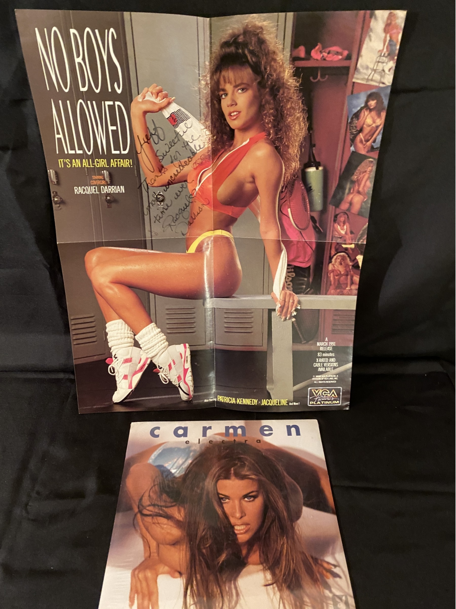 Carmen Electra 1999 16 Month Calendar & Signed Racquel Darrian Poster NO  BOYS ALLOWED #1138966 | Auctionninja.com