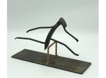 Vintage 1968 Hurdler Metal Art Sculpture By GARO