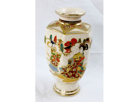 Oriental Hexagonal Porcelain Vase