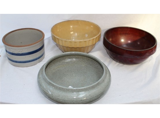 Four Ironstone Mixing Bowls