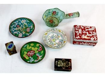 Group Of Seven Nice Enameled Pieces