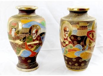 Two Compatible Satsuma Vases - One AS IS