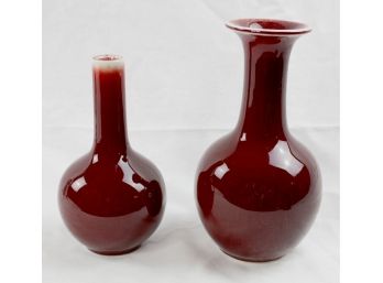 Two Sangue De Boeuf Porcelain Vases