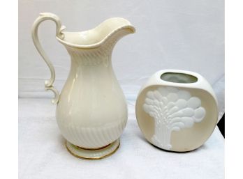 Nice Lenox Pitcher Along With A Kaiser Vase