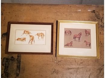 Two Framed  Vintage Equestrian Prints From The Personal Collection Of Sam Savitt