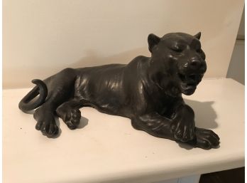 Vintage Asian Bronze Toned Tiger Sculpture