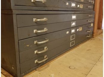 Vintage Metal Flat File Artists Portfolio Cabinet