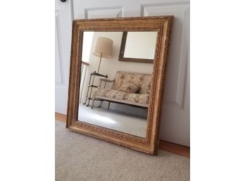Vintage Wall Mirror In Antique Wood And Plaster Frame