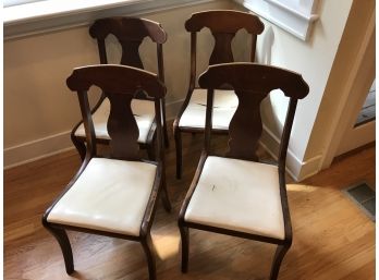 Set Of 4 American Empire Walnut Side Chairs