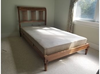 Custom Antique Carved Maple Twin Platform Bed