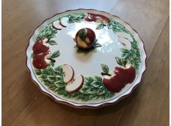 Large 14' Ceramic Lidded Pie Plate