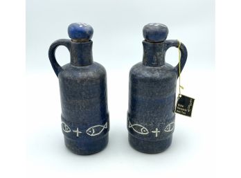 Pair Of Vintage Butzon And Bercker Pottery Decanters Made In Germany