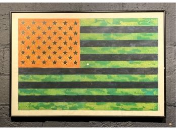 Vintage Jasper Johns Moratorium Flag Poster Copyright 1969