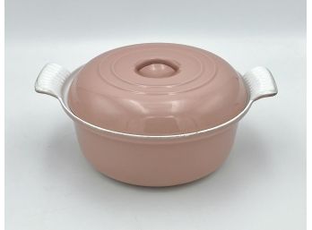 Vintage Pink Descoware Enameled Cast Iron Dutch Oven Made In Belgium