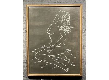 Vintage String Art Abstract Nude Woman Wall Art