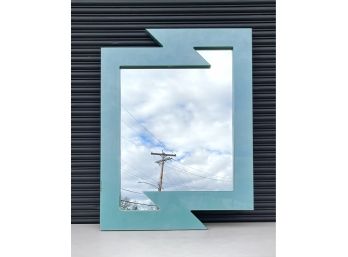 Amazing Large Vintage Postmodern Wood And Acrylic Wall Mirror