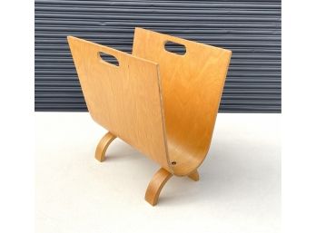 Vintage Bent Plywood Magazine Rack