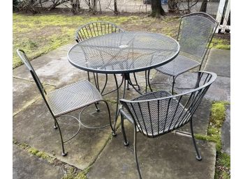 Vintage Outdoor Iron Table And Four Chairs