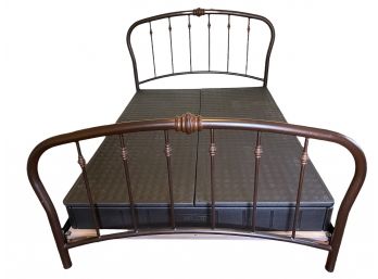 Amisco Antique Style Queen Size Metal Bed Frame With Sleep Number Boxspring