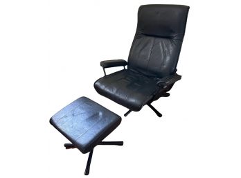Contemporary Leather Recliner With Foot Rest ( 1of 2)