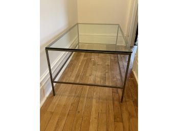 Contemporary Glass Top Metal Coffee Table 42' X 24' X 18'