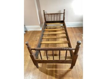 Antique Child Bed Frame With Pegs Construction 31.5' X 68.75' X 29'