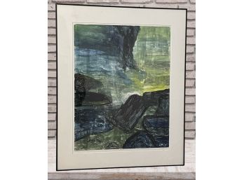 Large Signed Monotype 'Whirlpool' 25' X 31'