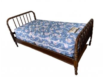 Antique Wood Spindle Bed Frame With Mattress And Boxspring  (1 Of 2)