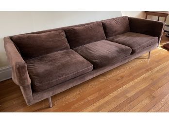 Vintage 90' Modernist Three Cushions Sofa With Chrome Legs