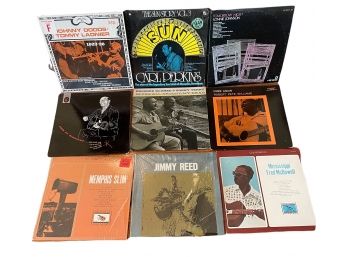 Nine LP  Albums. Mostly Blues. Carl Perkins, Lonnie Johnson, Fred McDowell And More ( #4)
