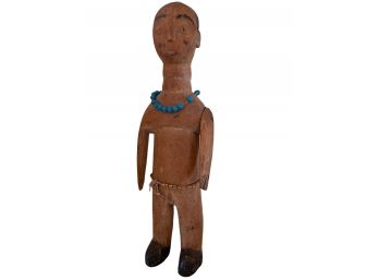 Vintage Hand Carved Wood Tribal Male Figure 10' Tall